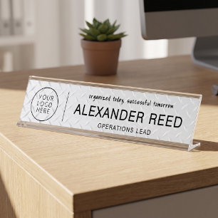 Placa De Mesa Placas de Nome com Logotipo Industriais Robustas P