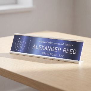 Placa De Mesa Placas de Nome com Logotipo Personalizadas Moderna