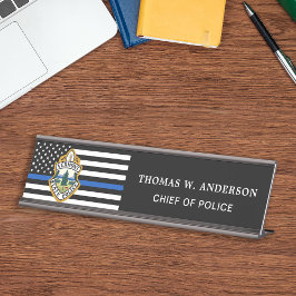 Placa De Mesa Polícia de logotipo personalizado do Departamento