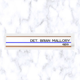 Placa De Mesa Polícia de Polícia de Linha Azul Fino Editável