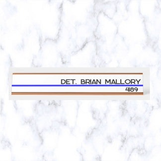 Placa De Mesa Polícia de Polícia de Linha Azul Fino Editável