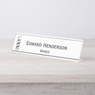 Placa De Mesa Polo de barbeiro Barber