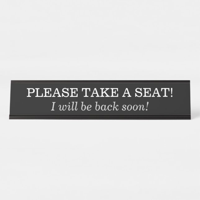 PLACA DE MESA "POR FAVOR, SENTE-SE!" (Frente)