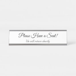 Placa De Mesa Por favor, sente-se!