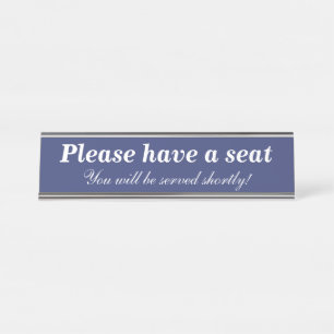 Placa De Mesa Por favor, sente-se.