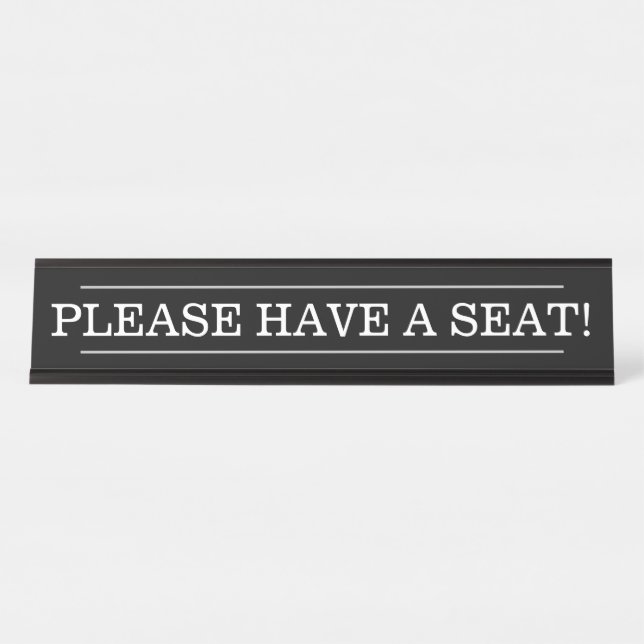 PLACA DE MESA "POR FAVOR, SENTE-SE!" (Frente)