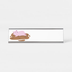 Placa De Mesa Porco Feliz
