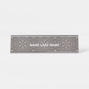 Placa De Mesa Prata Metálica de Malha Metálica
