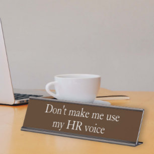 Placa De Mesa Presença de RH Recursos Humanos Presente engraçado