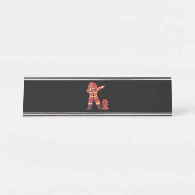 Placa De Mesa Presente do Bombeiro | Homem Bombeiro (Frente)