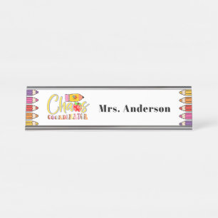 Placa De Mesa Presente para Professor Coordenador de Caos