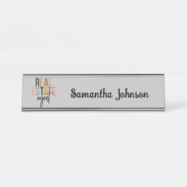 Placa De Mesa Presente personalizado do Boho Real Estate