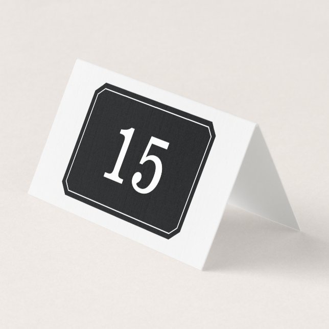 Placa de Mesa Preta Simplesmente Dobrada Elegante (Frente)