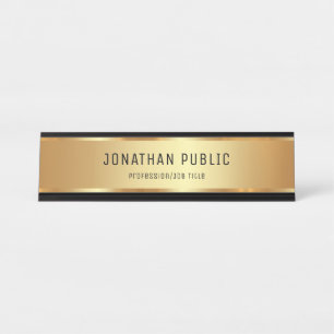 Placa De Mesa Preto E Luxo Dourado Elegante Moderno
