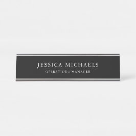 Placa De Mesa Preto Elegante e Branco