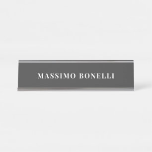 Placa De Mesa Preto Jet e Branco Minimalista Simples Moderno