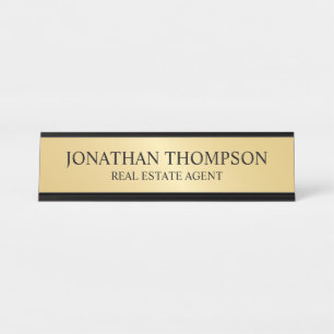 Placa De Mesa Preto profissional e Dourado