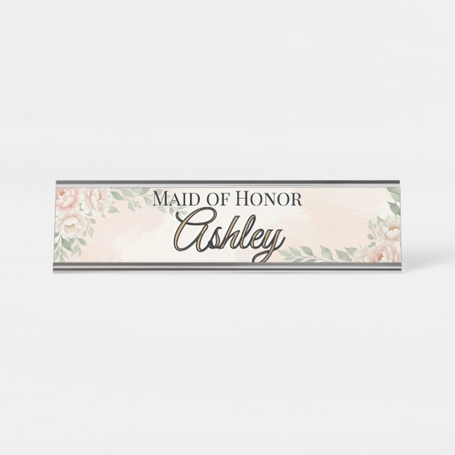 Placa De Mesa 🌸 PRIMAVERA — “Jardim Etéreo” Dama de Honra (Frente)
