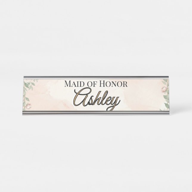 Placa De Mesa 🌸 PRIMAVERA — “Jardim Etéreo” Dama de Honra (Frente)