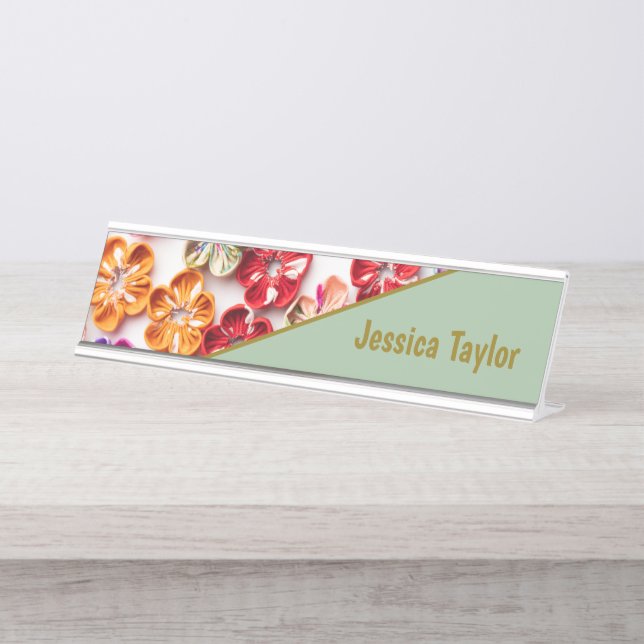 Placa De Mesa Primavera tecido com costura manual Flores multico (Frente)