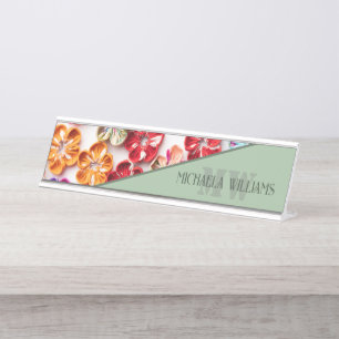 Placa De Mesa Primavera tecido com costura manual Flores multico