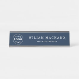 Placa De Mesa Professional Navy Blue Name Plate for Software Egr