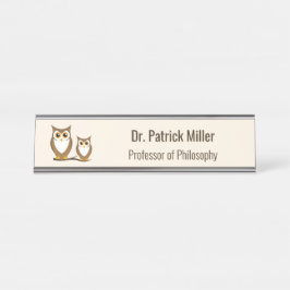 Placa De Mesa Professor de Filosofia de Wise Owl