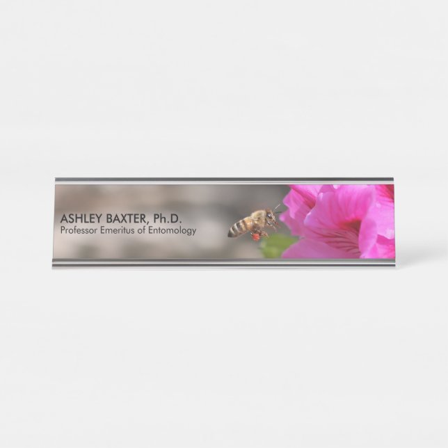 Placa De Mesa Professor Entomology Insetos BeeKeeper Hobbyist D (Frente)