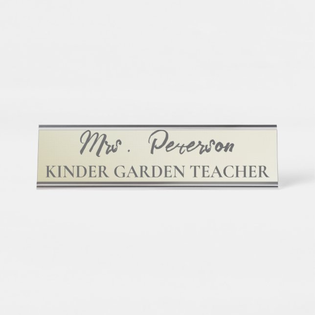 Placa De Mesa Professor Gradiente Amarelo Personalizado (Frente)