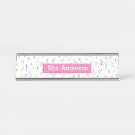 Placa De Mesa Professor / Tutor - Padrão alfabético bonito 