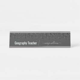 Placa De Mesa Professora da Geografia, Professora Chic Gift
