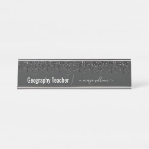 Placa De Mesa Professora da Geografia, Professora Chic Gift