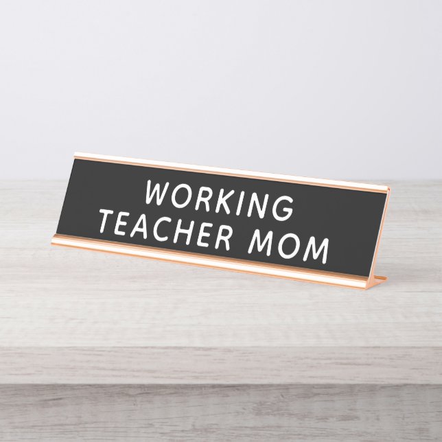 Placa De Mesa Professora em Trabalho Mãe (Frente)