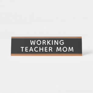 Placa De Mesa Professora em Trabalho, Mesa Mãe