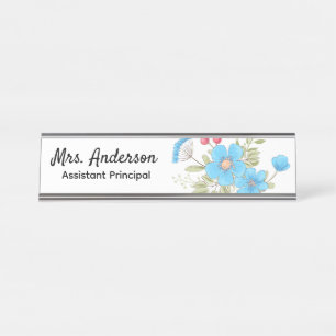 Placa De Mesa Professores Personalizados Florais Principals Mulh
