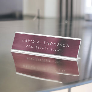 Placa De Mesa Profissional de Borgonha Moderno Executivo Clássi