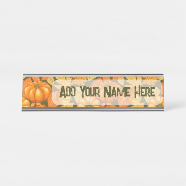 Placa De Mesa Pumpkins Patterno do Halloween em Fall Season (Frente)