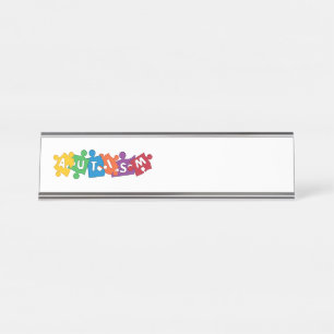 Placa De Mesa Quebra-cabeça de Autismo