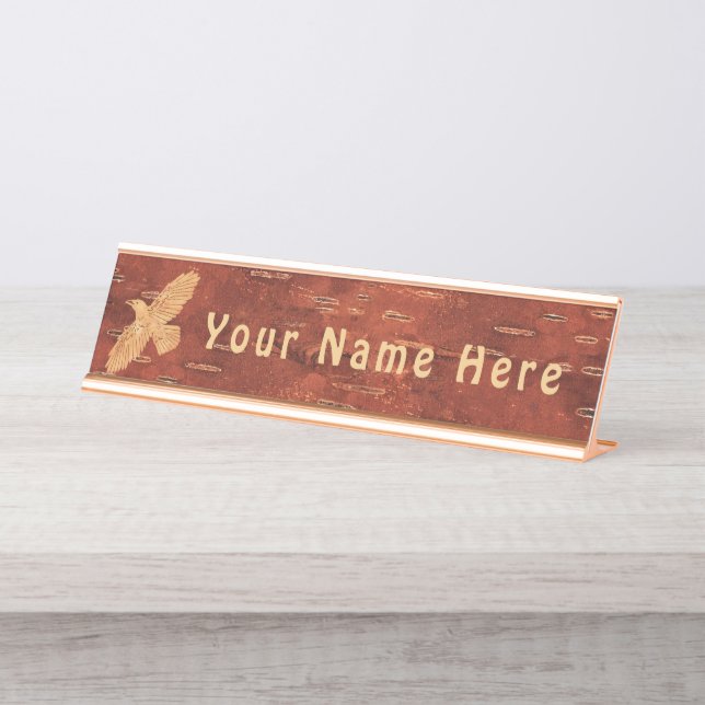 Placa De Mesa Raven Rustic No Latido De Nascimento Interior (Frente)