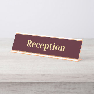 Placa De Mesa Recepção de escritório profissional Dourada modern