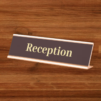 Placa De Mesa Recepção do escritório profissional Dourado modern