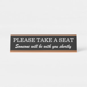 Placa De Mesa Respeitável "POR FAVOR, SENTEM-SE"