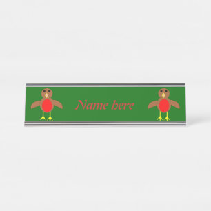 Placa De Mesa Robin de Natal Personalizado