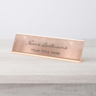 Placa De Mesa Rosa de cobre minimalista Dourado Elegante elegant
