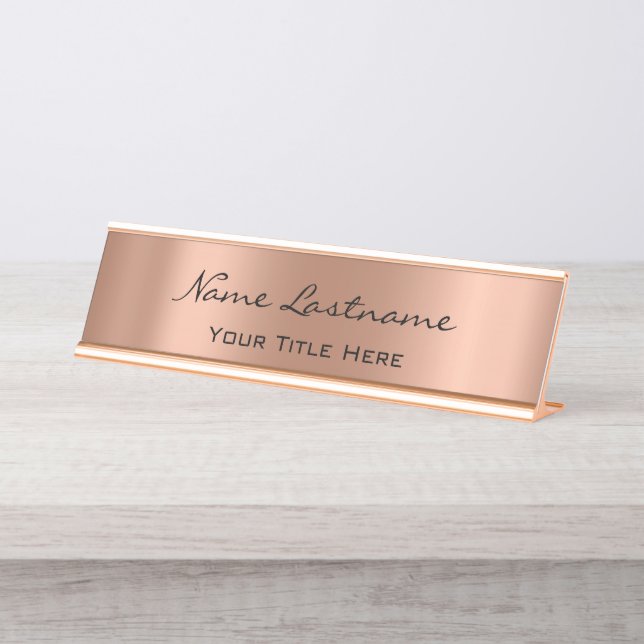 Placa De Mesa Rosa de Cobre Minimalista Personalizado Moderno El (Frente)