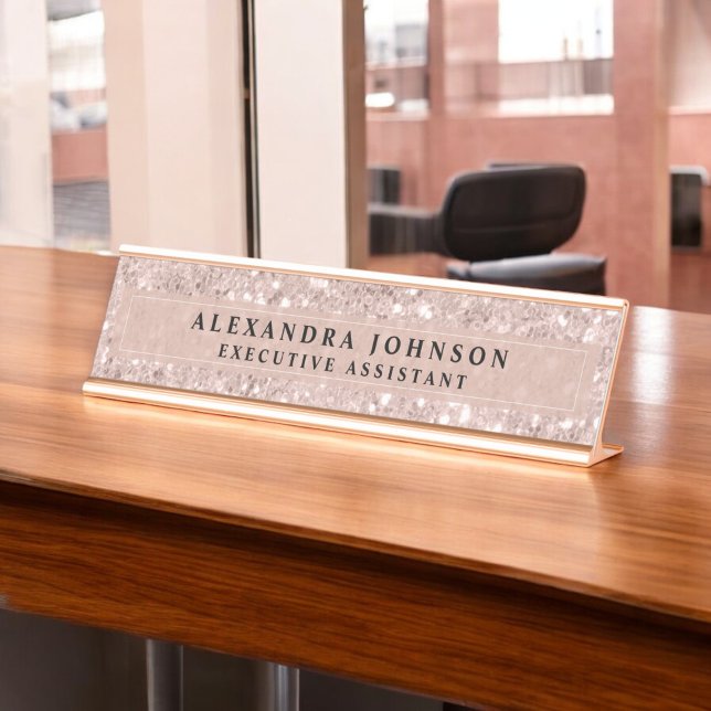 Placa De Mesa Rosa Dourado - Quic Moderno com Brilho Rosa - Bril (Criador carregado)