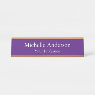 Placa De Mesa Royal Purple Professional Manager Modern Plain