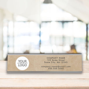 Placa De Mesa Rustic Adicione as informações da sua empresa de l