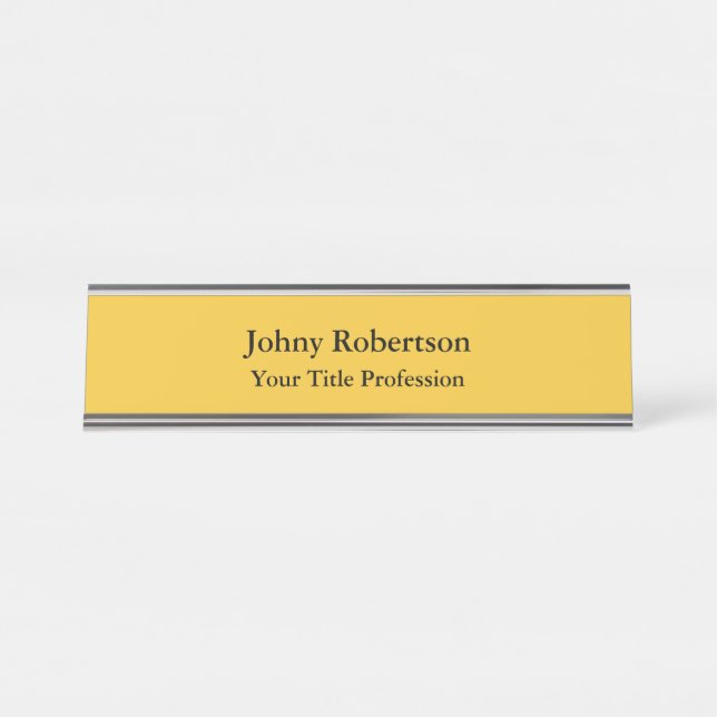 Placa De Mesa Saffron Golden Yellow Plain Professional (Frente)