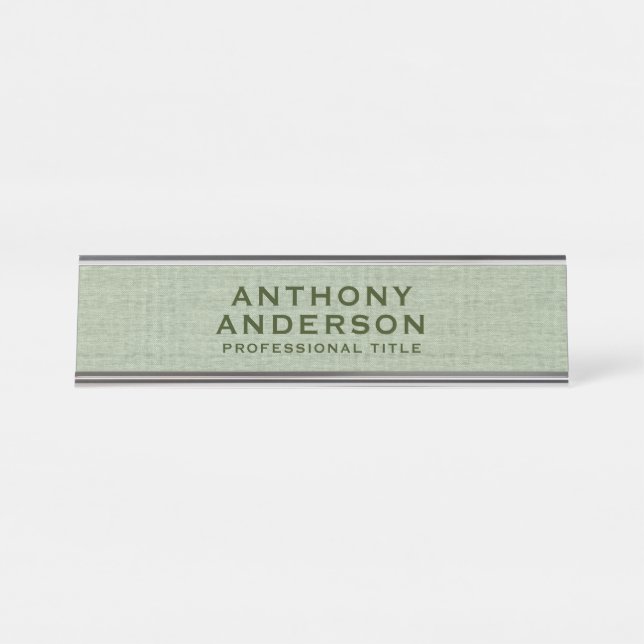 Placa De Mesa Sage Green Fabric Texture (Frente)